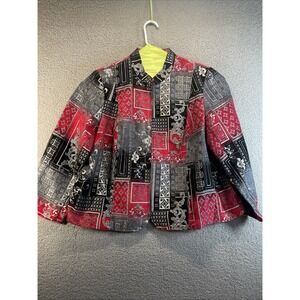 Molly & Maxx  1/4  Zip‎ Blazer Women's Size 3X Red And Black Casual Business